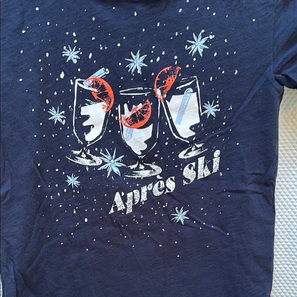 J. Crew Blue Short Sleeve Tee Apres Ski XXS - Picture 3 of 4